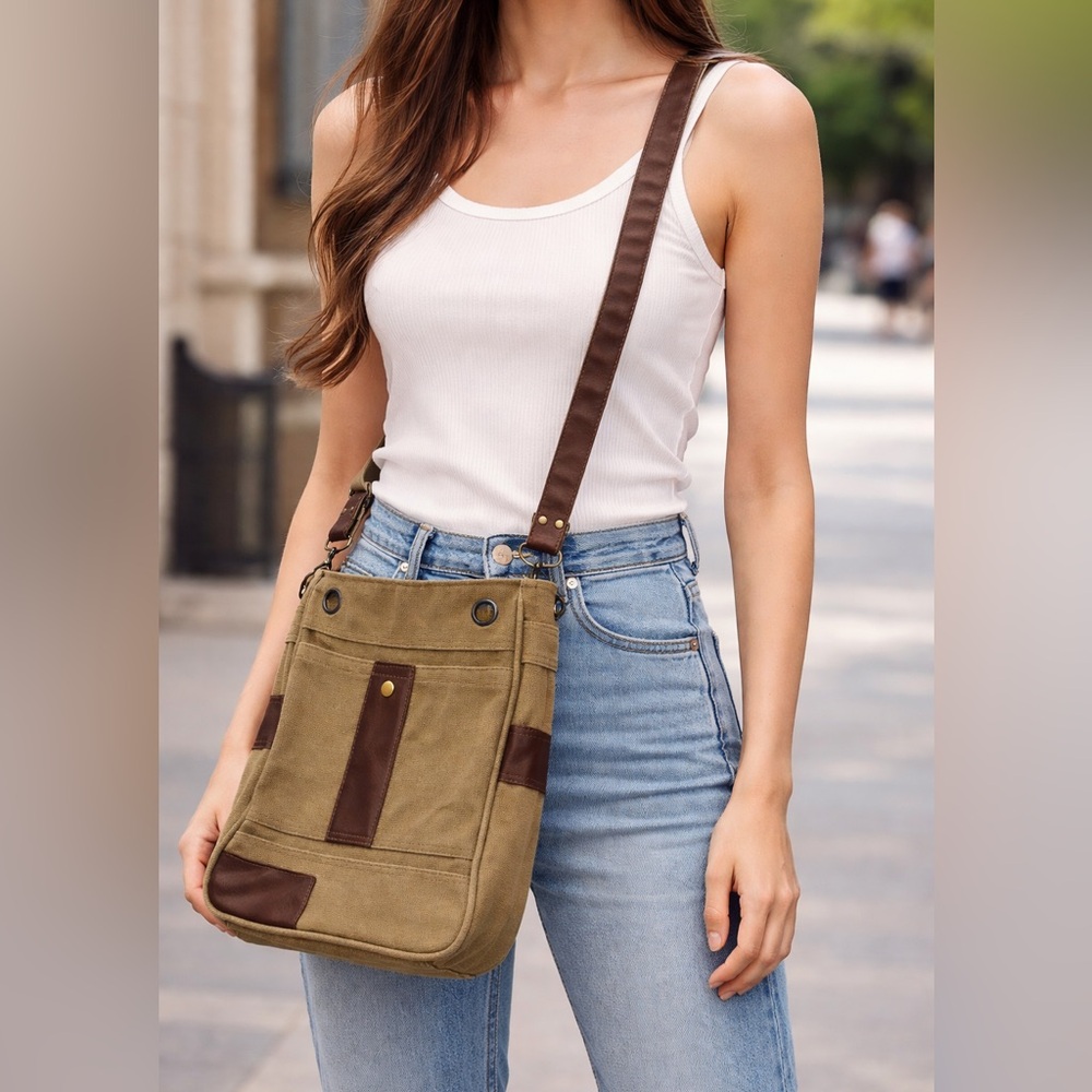 Stylish Tan and‎ Brown Men's Bag